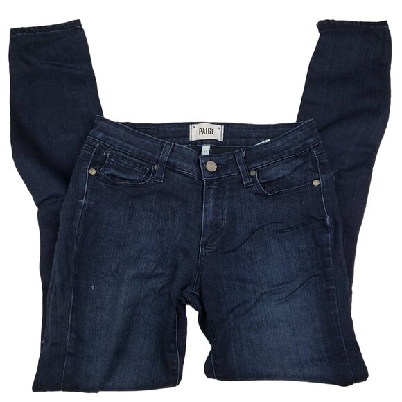 Paige Verdugo Ultra Skinny Jeans Size 27 Dark Wash Straight Leg Stretch Denim - Picture 1 of 16
